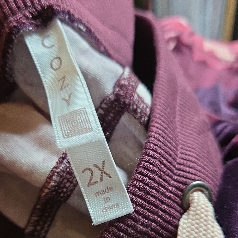 LuLaRoe Women's Cozy Collection Floral Pajama Pants - Purple and Pink - Picture 3 of 4